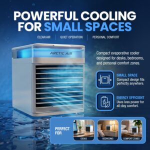 Arctic Air Pure Chill 2.0 Evaporative Air Cooler by Ontel - Powerful, Quiet, Lightweight and Portable